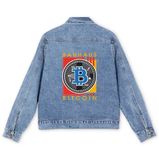 Bauhaus Art meets Bitcoin Crypto Blockchain Men Men's Denim Jackets