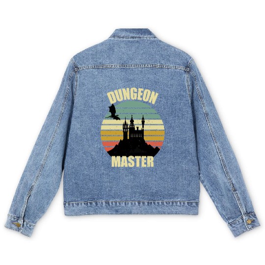 Dungeon Master - Bez I'm DM Smiles Retro Dragon Men's Denim Jackets