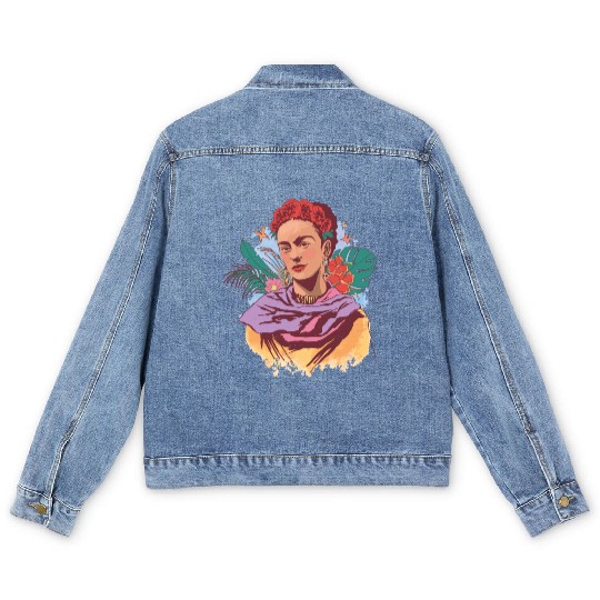 FRIDA KAHLO COLOR PORTRAIT Men's Denim Jackets