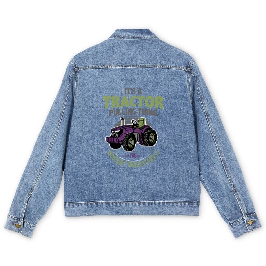 tractor pulling, tractor pulling racing, tractors Men's Denim Jackets
