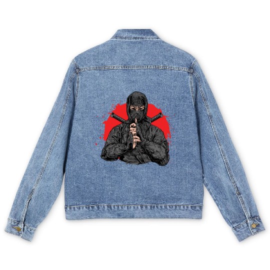 Ninja Samurai Kendo Katana Japan Yakuza Shinobi Men's Denim Jackets