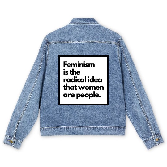 Feminism solid back sticker Men's Denim Jackets