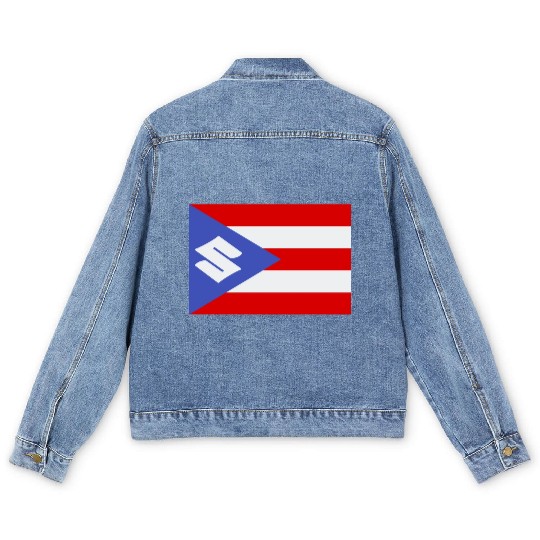 Suzuki Puerto Rico Flag Men's Denim Jackets
