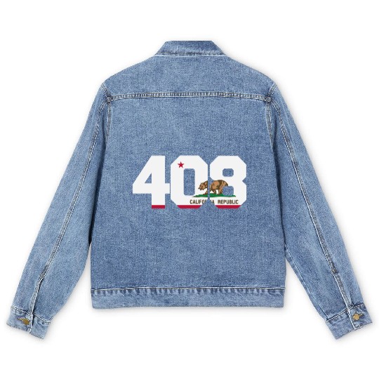 Area Code 408 San Jose California Men's Denim Jackets