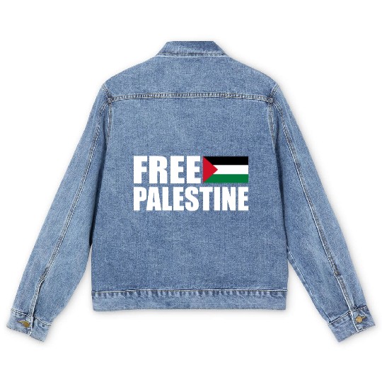 Free palestine Men's Denim Jackets