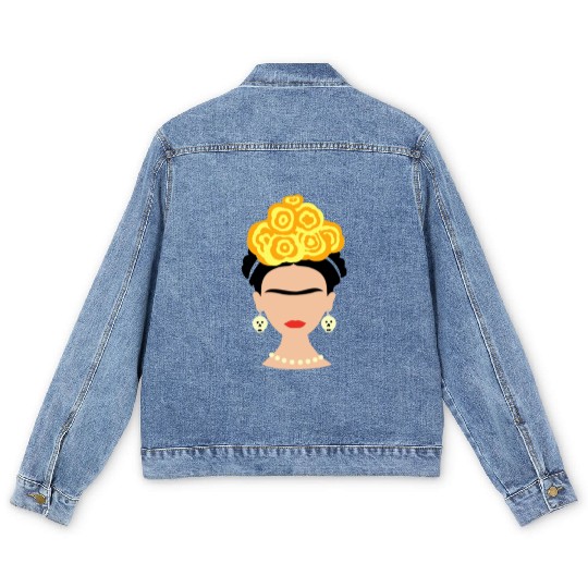 Viva Frida Kahlo Art Print Men's Denim Jackets