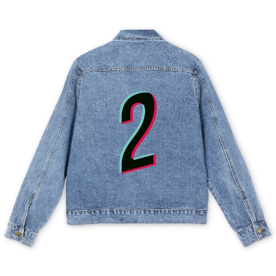 2 - jersey number - Tiktok glitch Men's Denim Jackets
