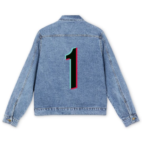 1 - jersey number - Tiktok glitch Men's Denim Jackets