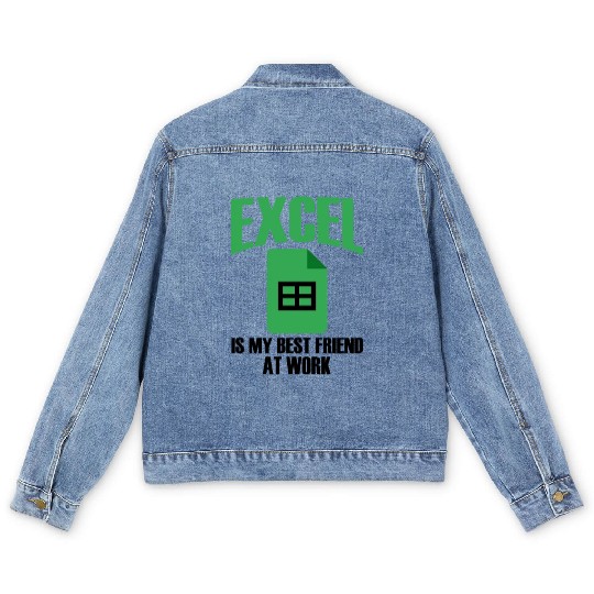 Excel Best Friend At Work Spreadsheet Accountant Men's Denim Jackets