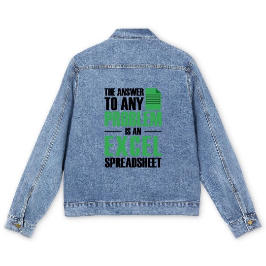 Answer To Any Problem Excel Spreadsheet Accountant Men's Denim Jackets