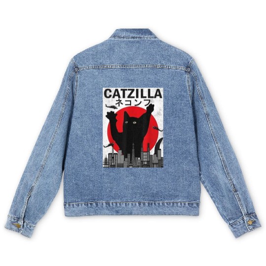 Vintage Catzilla Japanese Sunset Style Men's Denim Jackets