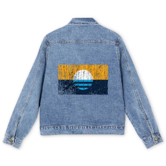 People'S Flag Of Milwaukee Vintage Style Distresse Men's Denim Jackets