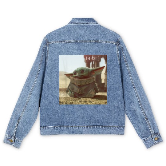Star Wars The Mandalorian The Child Cute Scene Men's Denim Jackets