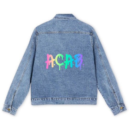 ACAB Rainbow Drip Men's Denim Jackets