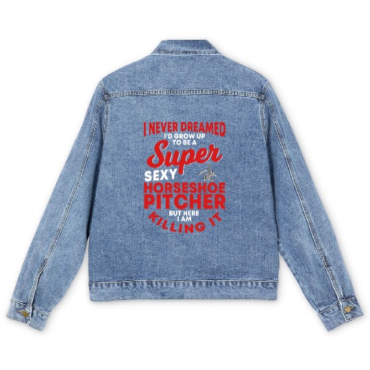 Horseshoe Pitcher Men's Denim Jackets