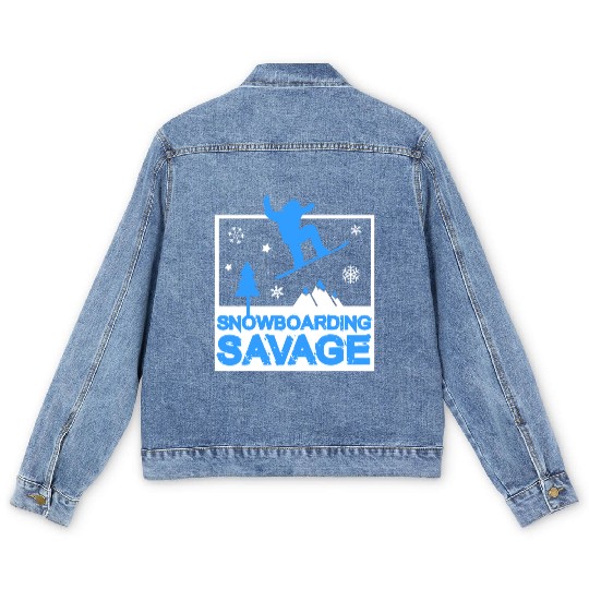 Snowboarding Savage Kids Cool Youth Freestyle Snow Men's Denim Jackets