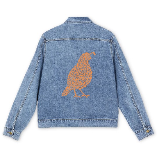 Quail farmer gift ornamental bird Men's Denim Jackets