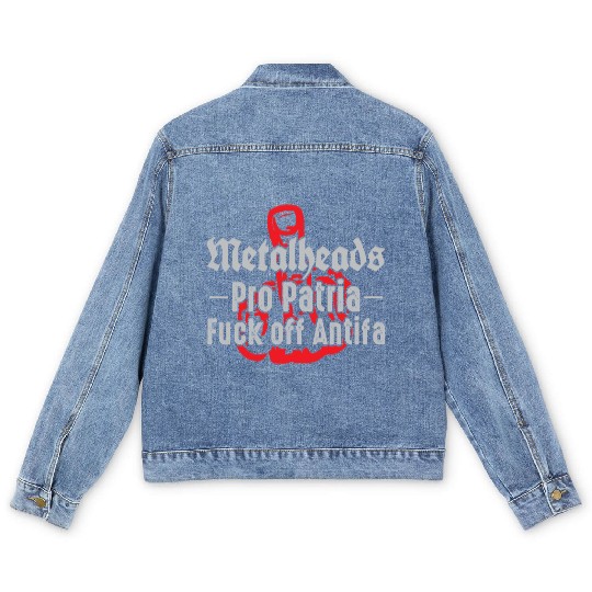 Metalheads Pro Patria - Fuck off Antifa Men's Denim Jackets