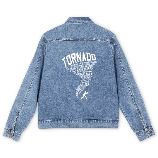 Tornado Storm Chaser Hurricane Wind Weather Gift Men's Denim Jackets