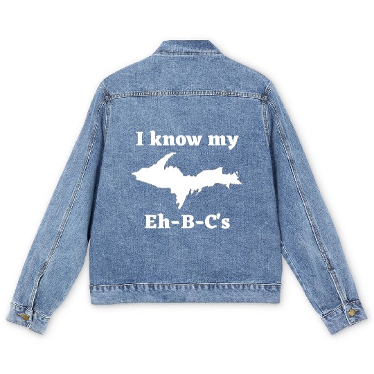 I Know My Eh-B-C's Upper Peninsula 906 Yooper Men's Denim Jackets