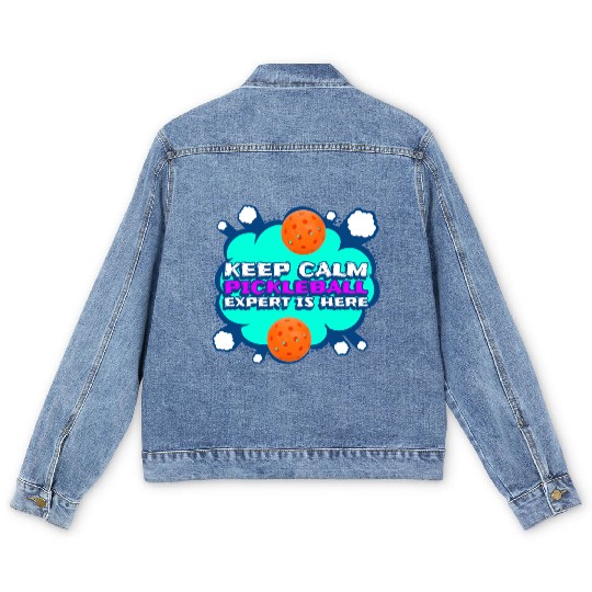 Pickleball Pickleball Pickleball Men's Denim Jackets