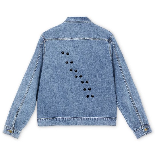 Cat Paw Prints (Black) Men's Denim Jackets