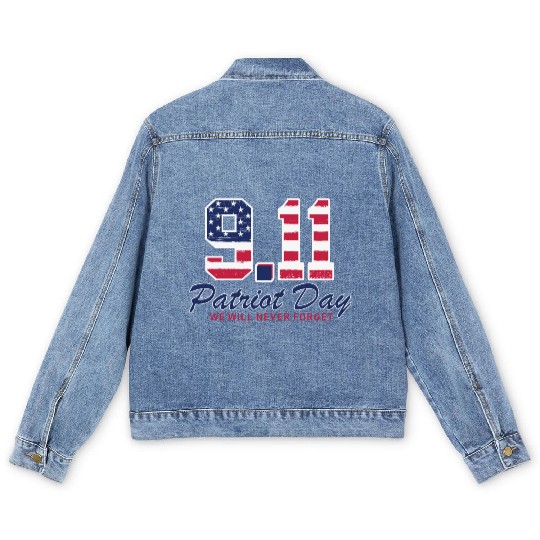 Patriot Day Never Forget 9 11 Anniversary Men's Denim Jackets