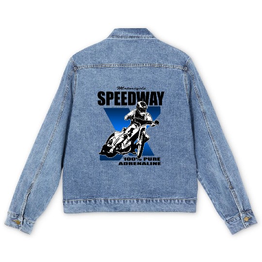 Motorcycle Speedway Racing Men's Denim Jackets