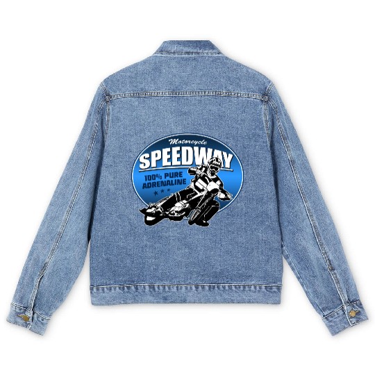 Motorcycle Speedway Racing Men's Denim Jackets