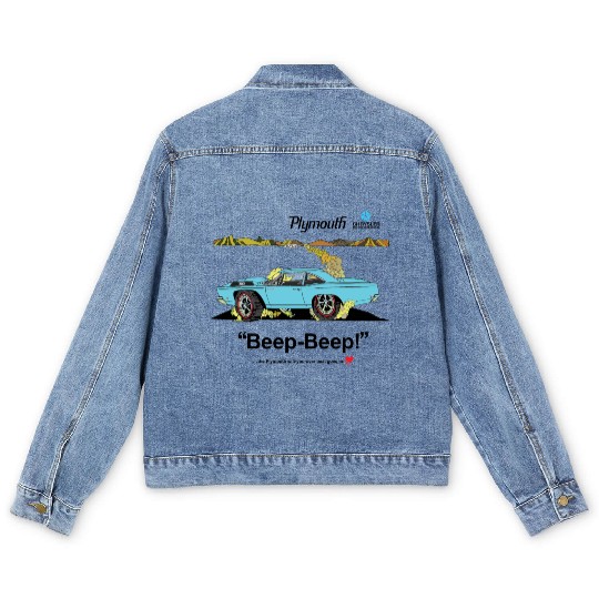 1968 Plymouth Road Runner Salt Flats Light Blue Men's Denim Jackets