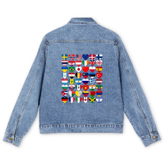 Flags of the Countries of the World International Men's Denim Jackets