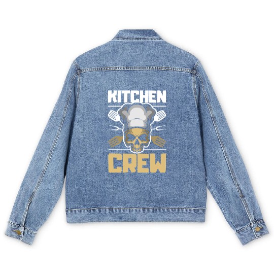 Kitchen Crew Great Cooking Gift Women Men Food T Men's Denim Jackets