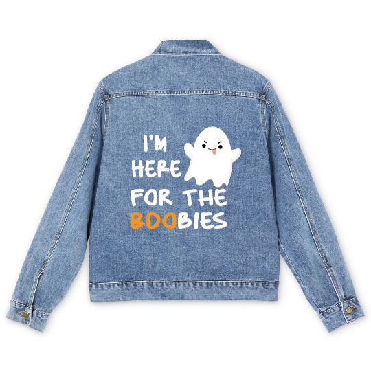 I'm Here For the Boobies Funny Baby Halloween Men's Denim Jackets
