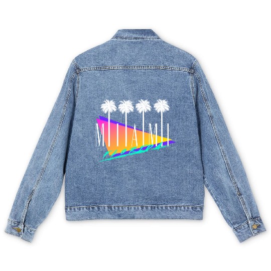 Miami Florida Retro Style Men's Denim Jackets