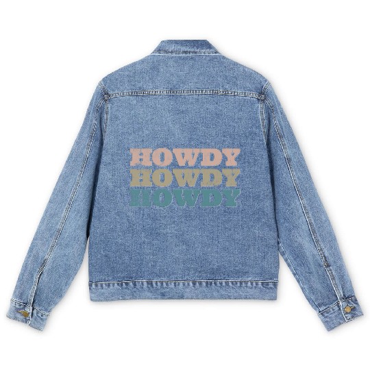Howdy Western Cowboy Rodeo Country Southern Howdy Men's Denim Jackets