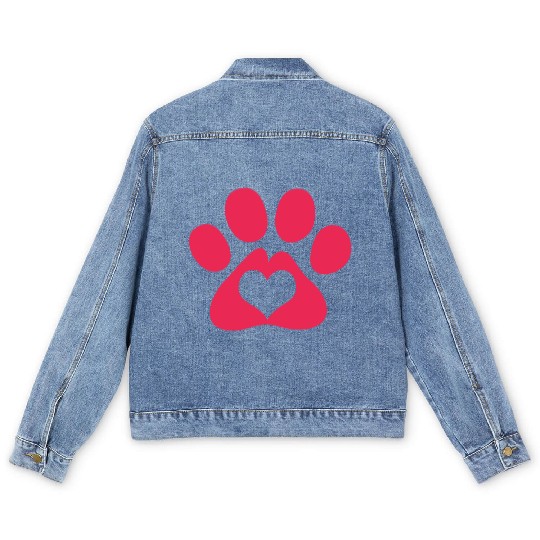 Dog Paw Adopt A Pet Dog Rescue Men's Denim Jackets