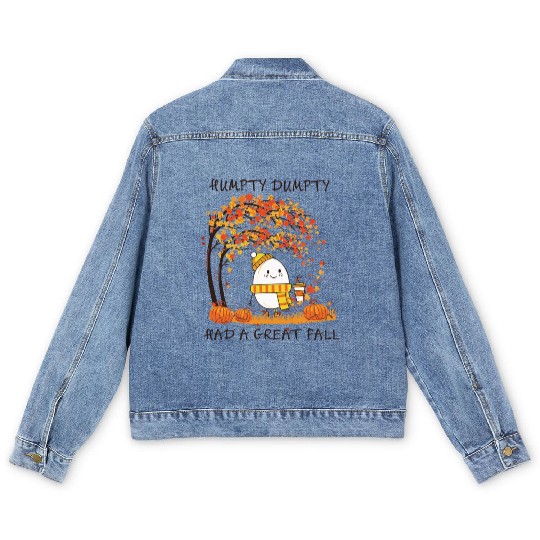 Humpty Dumpty Had A Great Fall Thanksgiving Autumn Men's Denim Jackets