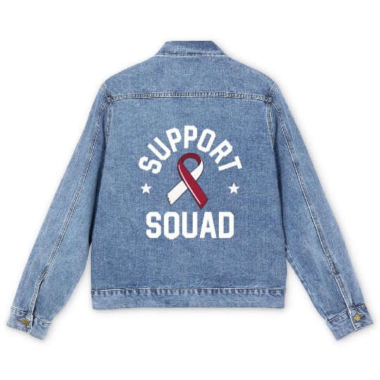 Oral Cancer Support Squad Head And Neck Cancer Men's Denim Jackets