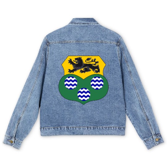 Coat of Arms of County Leitrim, Ireland Men's Denim Jackets