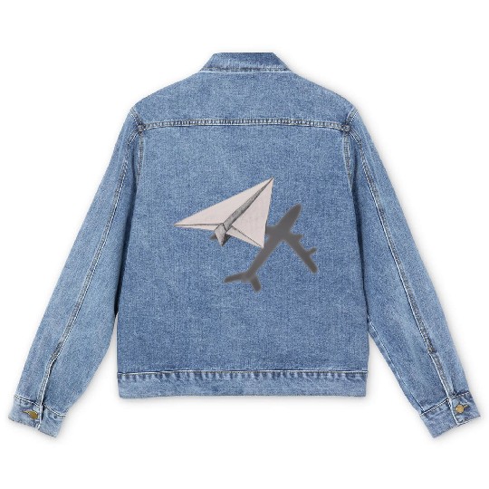 Funny Pilot paper Airplane Men's Denim Jackets for CO pilots