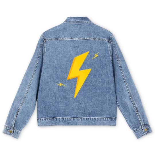 Cute lightning bolt Men's Denim Jackets