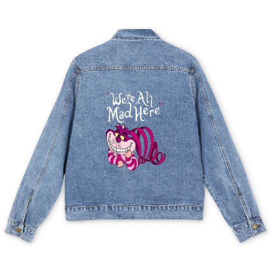 Cheshire Cat Were all Mad Here Cat 1669 Men's Denim Jackets