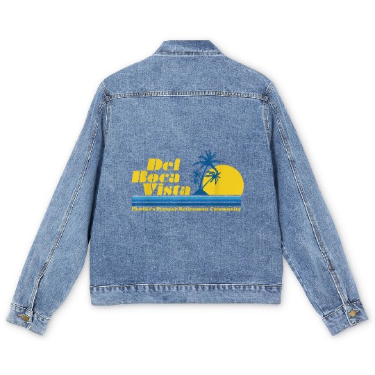 Del Boca Vista Retirement Community Funny No 2376 Men's Denim Jackets