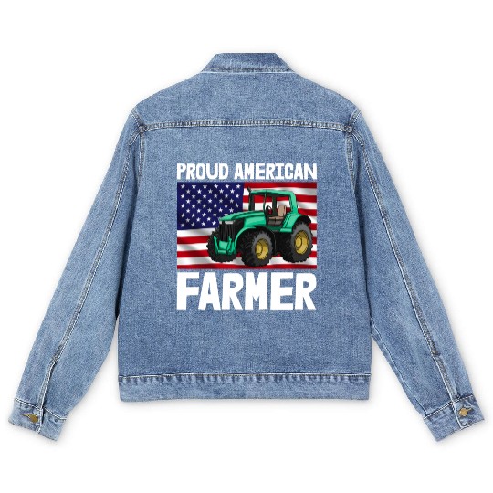 Proud American Farmer Tractor Men's Denim Jackets