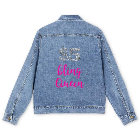 5 Bling Queen Jewelry Consultant Event Pop Up Sale Men's Denim Jackets