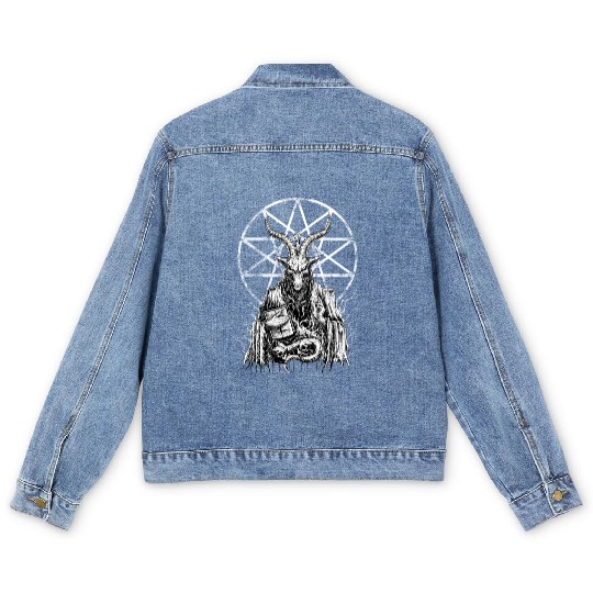Demonic Baphomet Goat Men's Denim Jackets