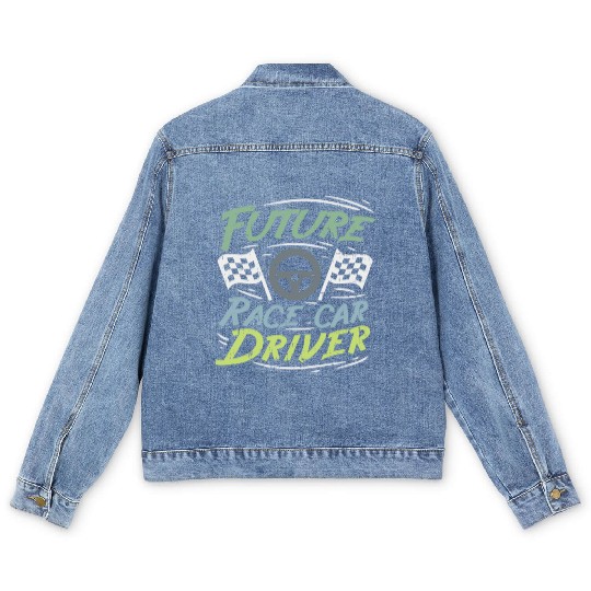 Future Race Car Driver Kids Racing Driver Gift Men's Denim Jackets
