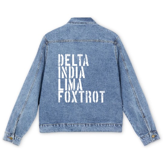 Delta India Lima Foxtrot Phonetic Hot Dad Men's Men's Denim Jackets