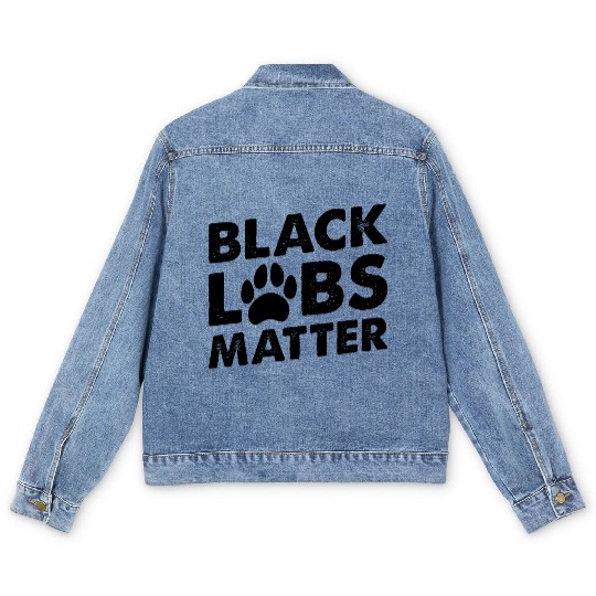 Black Labs Matter Funny Labrador Men's Denim Jackets