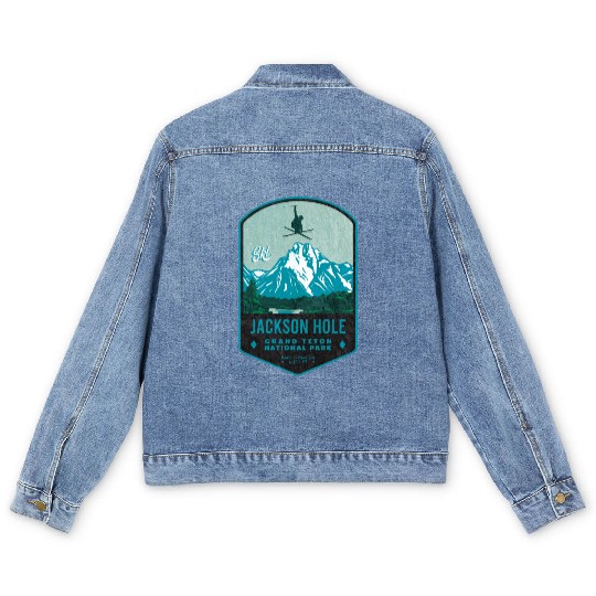 Jackson Hole Ski Badge Men's Denim Jackets